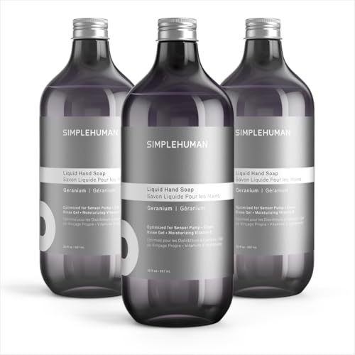 simplehuman Geranium Liquid Hand Soap Refill Bottle 3 Pack - simplehuman Official Imagery - 1