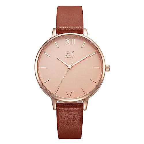 SHENGKE Creative Simplicity Women Watch Genuine Leather Elegant - Product Imagery