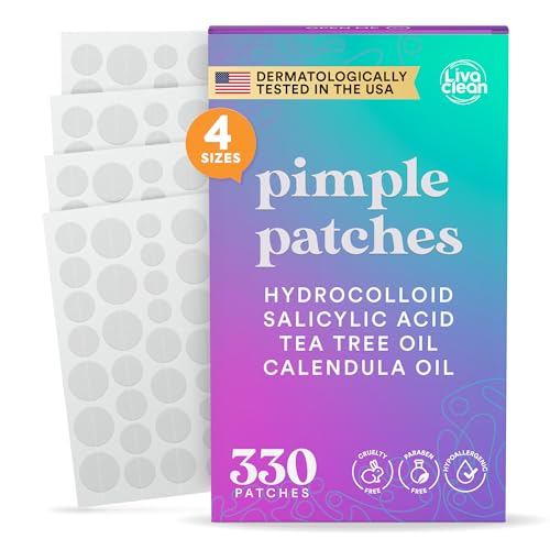 LivaClean 330 CT Pimple Patches for Face w/Salicylic Acid, Tea - Product Imagery