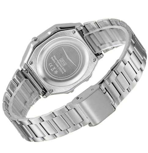 BESTKANG Retro Digital Watch Stainless Steel Band for Men Women - Product Imagery
