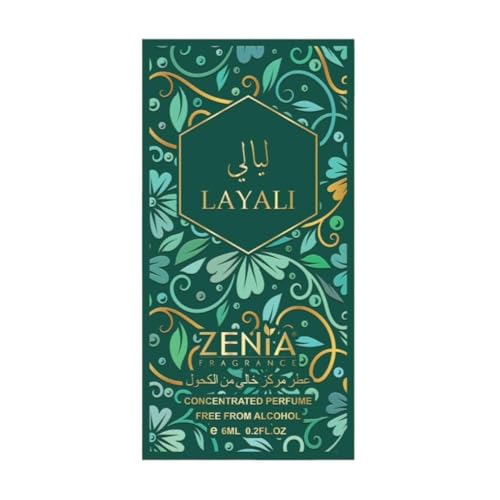 Zenia Layali Perfume Oil Roll-On – 6ml / 0.2oz | Long Lasting - Product Imagery