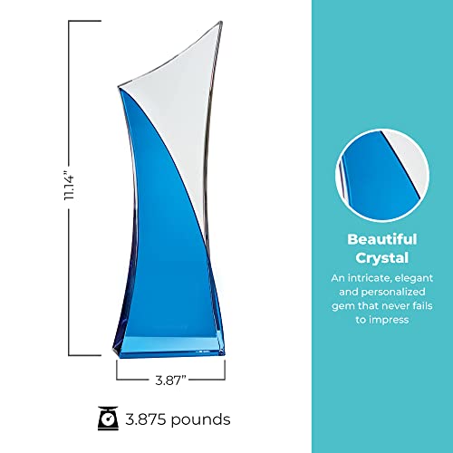 Baudville Custom Engraved Trophy - Sapphire Crystal - Collection - Product Imagery