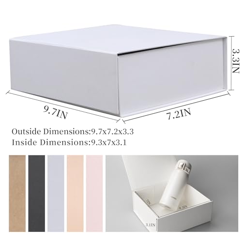 Rsgift White Gift Box with Lids,9.7x7.2x3.3 Inch Gift Boxes for - Product Imagery