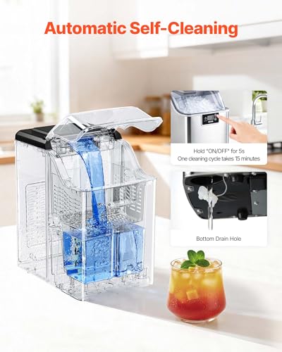 VEVOR Countertop Ice Maker, 44 lbs per Day, Self-Cleaning - Product Imagery