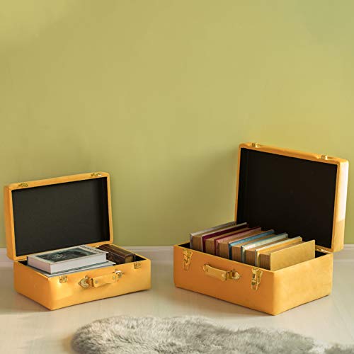 Vintiquewise Decorative Tufted Velvet Suitcase Treasure Chest - Product Imagery