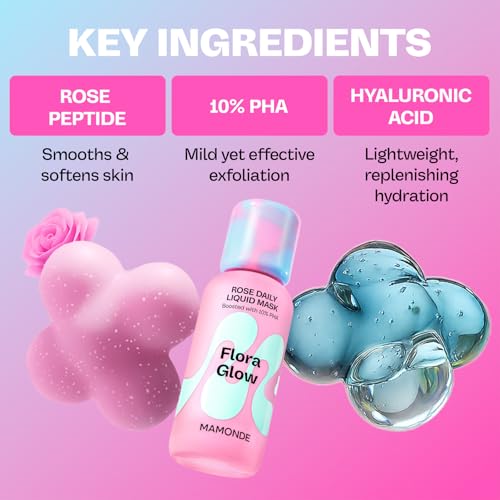 MAMONDE Flora Glow Rose Daily Liquid Face Mask | 2-in-1 Toner & - Product Imagery