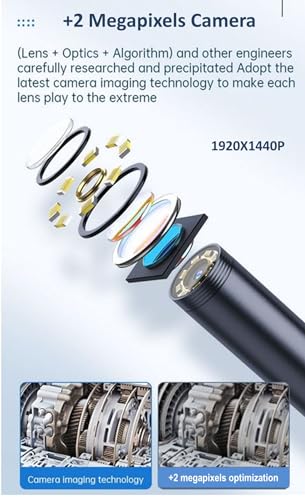 1920P HD 9.8FT Endoscope Camera with Light, Borescope with 8 - Product Imagery