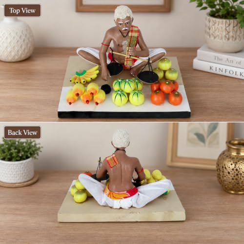 Handmade Miniature Human Figure Terracotta Clay Idol- Fruit - Product Imagery
