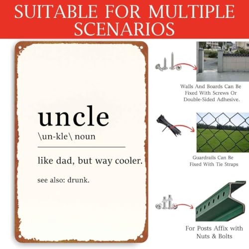 8x12 Inch Aluminum Funny Uncle Definition Sign, Humorous - Product Imagery