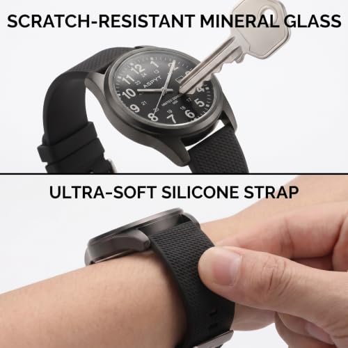 Men Black Watch, Military Analog Quartz Watch for Men, Ultra - Product Imagery