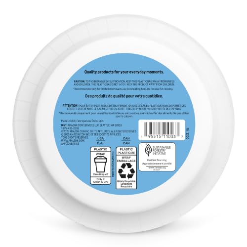 Amazon Basics Ultra Disposable Paper Bowls, 20 Oz, Microwave - Product Imagery