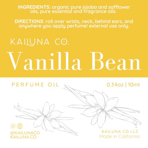 Kailuna Co. Vanilla Bean Non-Toxic Essential Oil Perfume Roll - Product Imagery