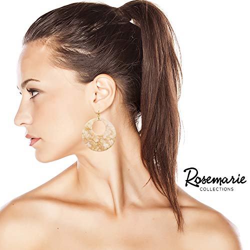 Rosemarie Collections Women's Lucite Disc Dangle Earrings 2.5 - Product Imagery