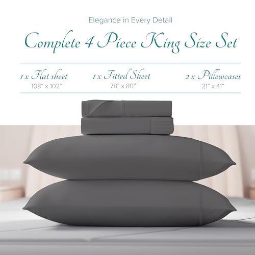Carressa Linen 100% Egyptian Cotton King Size Sheets Set - 800 - Product Imagery