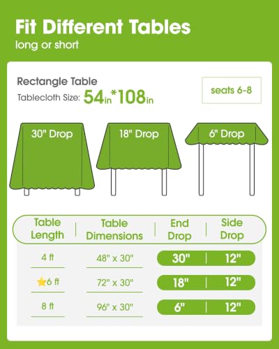 Pureegg Plastic Table Cloth Disposable 54x108 Inch 10 Pack, White - Product Imagery