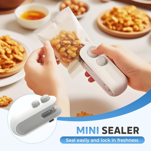 Mini Bag Sealer, 2026 Upgraded 2 in 1 Mini Bag Sealer with - Product Imagery