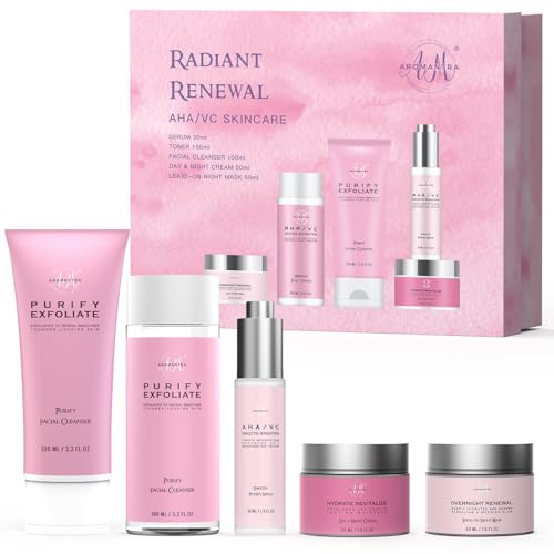 Skin Care Set, AHA+Vitamin C Skincare Routine Kit, 5 in 1 Facial - Product Imagery