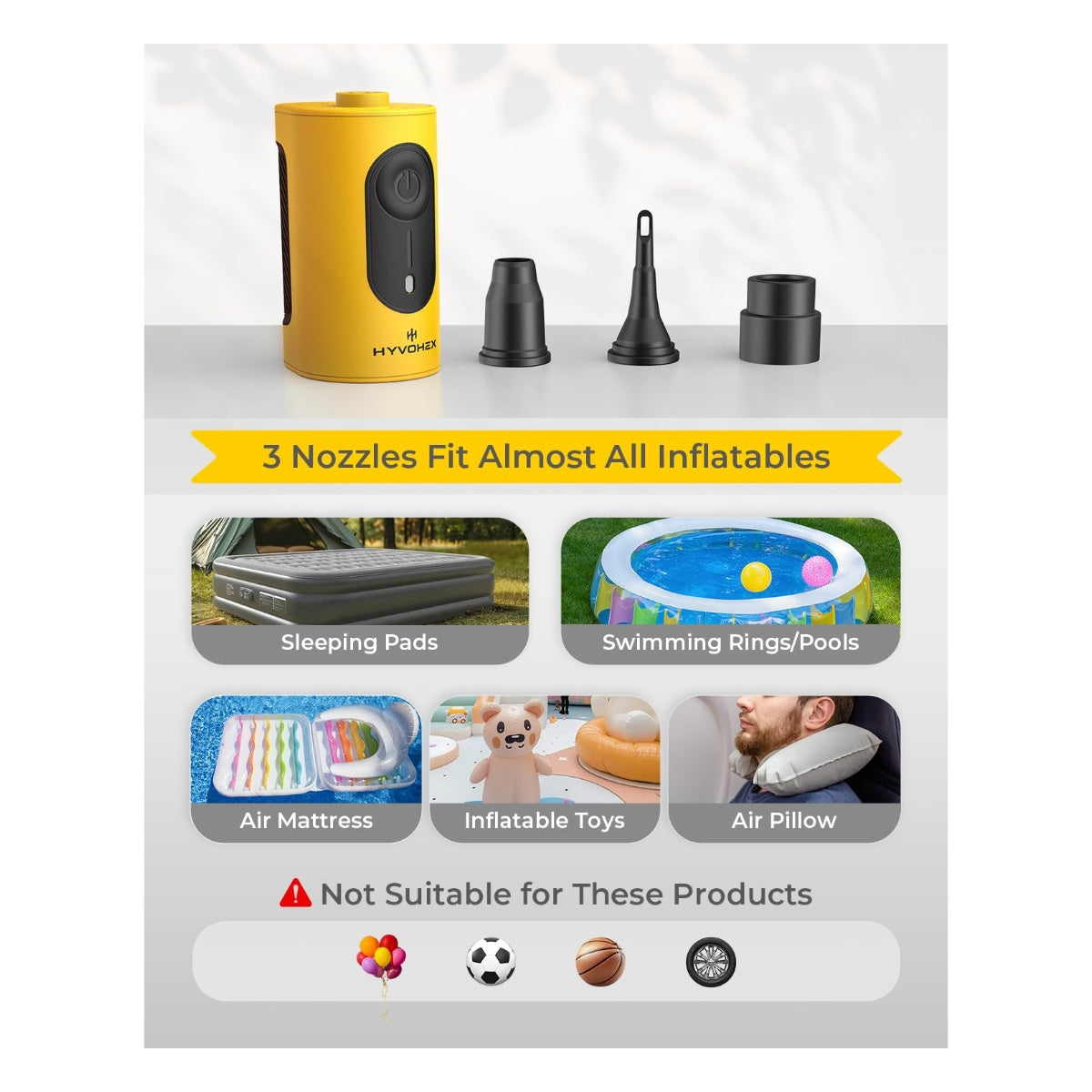 Portable Air Pump for Inflatables, 4000mAh Ultra F - View 6