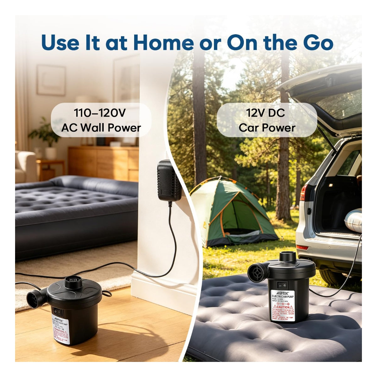 AGPTEK Electric Air Pump for Inflatables,110V AC & - View 6