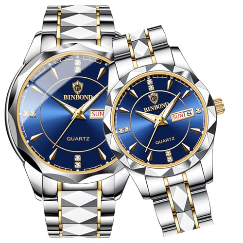 2PCS Valentines Couple Pair Watches Men and Women Luminous - Product Imagery
