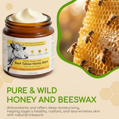 Beef Tallow for Skin & Face, Whipped Tallow and Honey Balm - Product Imagery