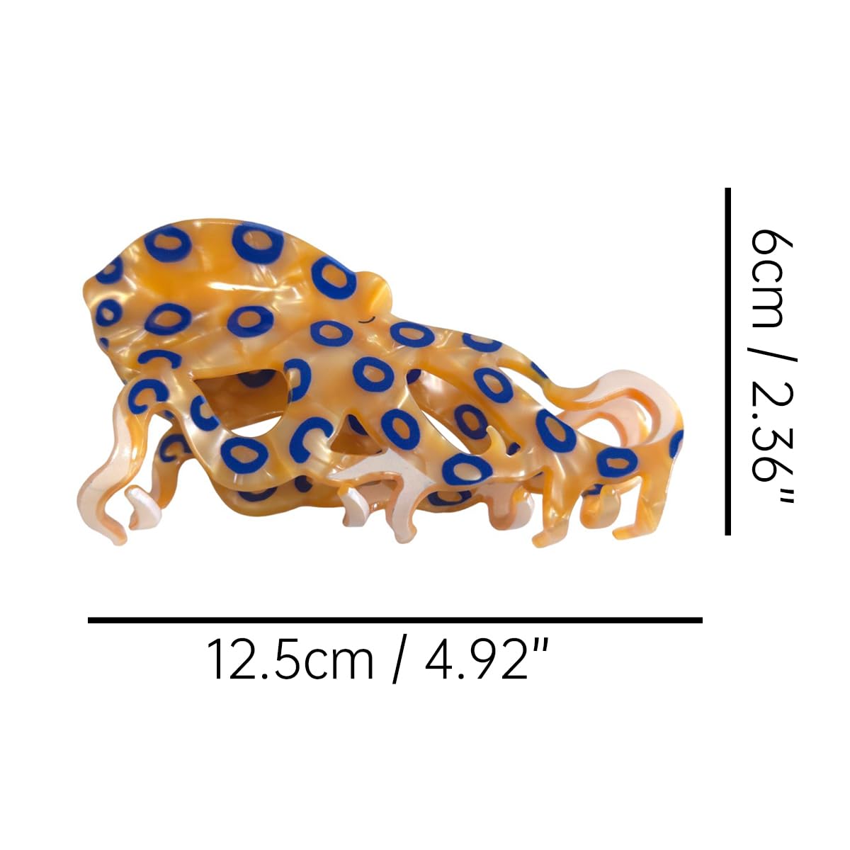Blue-Ringed Octopus Claw Clip – Cellulose Acetate Hair Clip