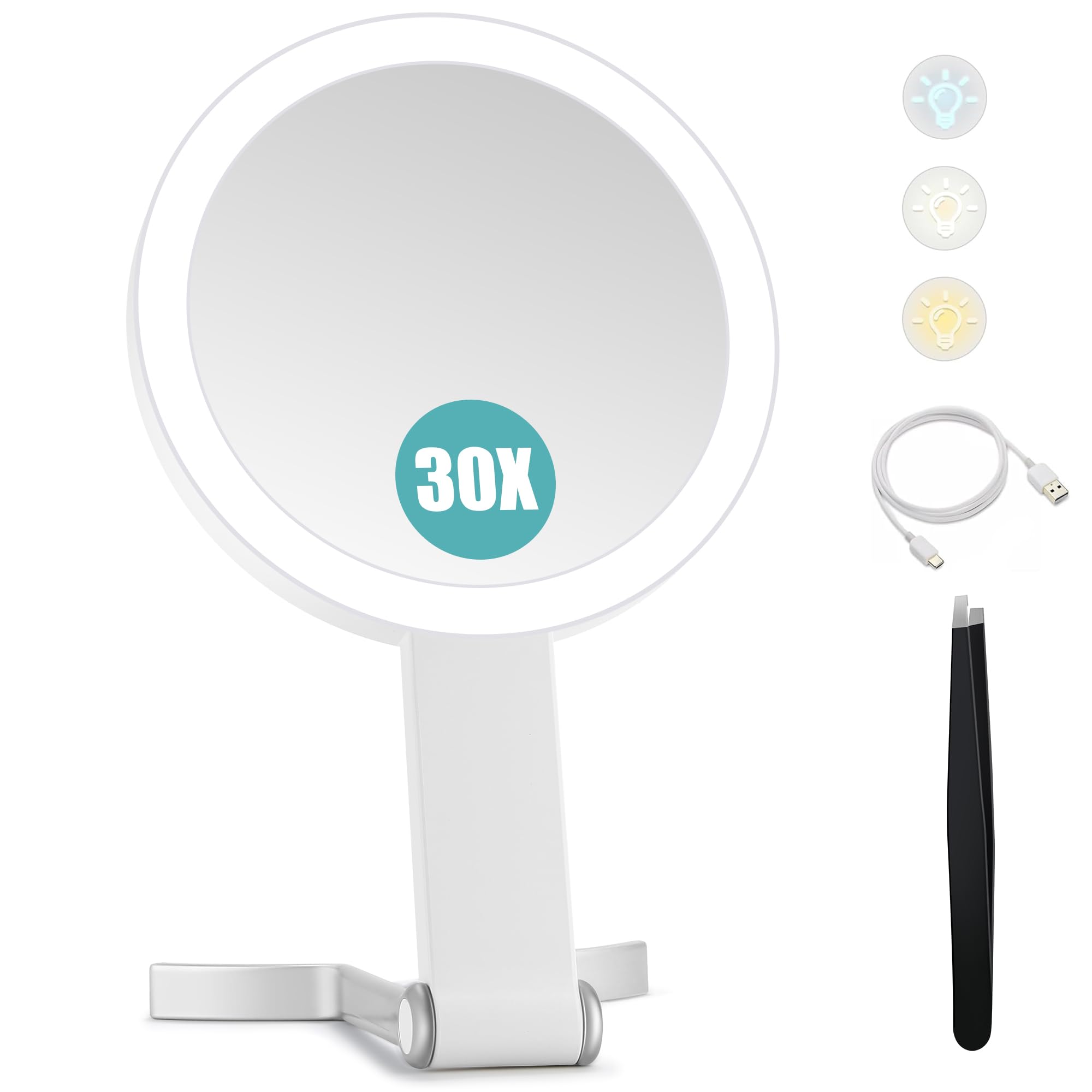 B Beauty Planet Magnifying Mirror with Light 30X, 2000mAh 1X/ 30X Magnifying Mak - B Beauty Planet Official Product View 10