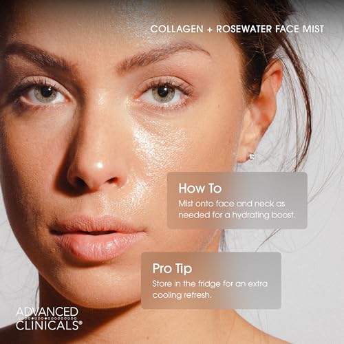 Advanced Clinicals Collagen Rosewater Face Mist Skin Care - Product Imagery