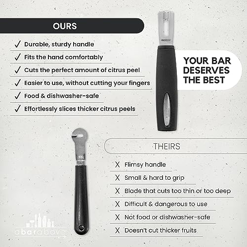 A Bar Above Channel Knife, Black Ergonomic Handle Stainless - Product Imagery