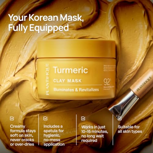 PLANTIFIQUE Korean Turmeric Clay Mask for Dark Spots - Calms, - Product Imagery