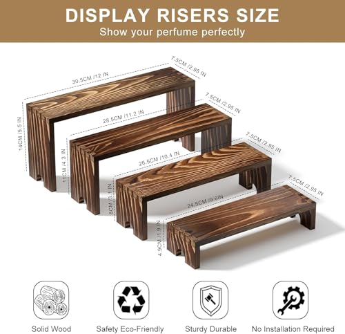 2 Set Wooden Tiered Risers Display Stands for Vendor - Product Imagery
