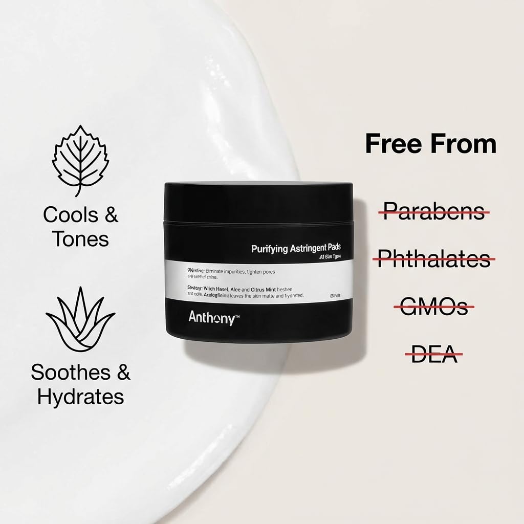 Anthony Witch Hazel Pads Pore Cleaner, 60 Count - Anthony Official Product View 6