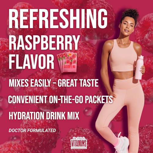 Dr. Price's Vitamins Electrolytes Powder Packets, Raspberry, 30 - Product Imagery