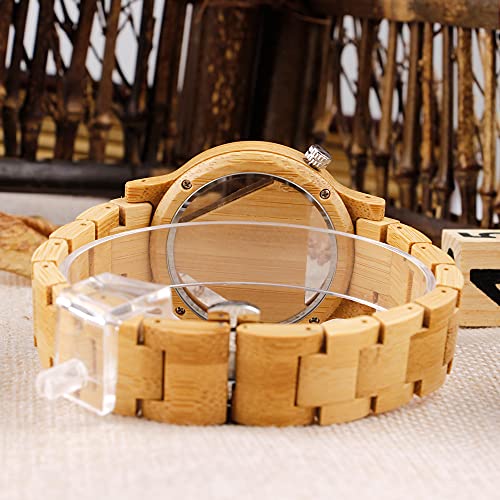 Tiong Brand Wooden Watches Mens with Handmade Colorful Bamboo - Product Imagery