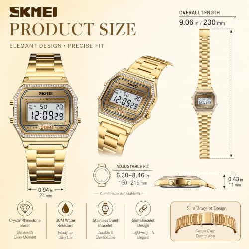 MASTOP Women's Classic Simple Petite Electronic Quartz Watch - Product Imagery