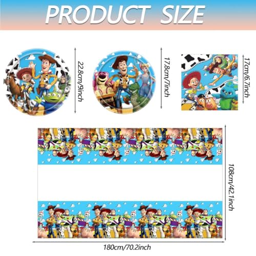 41 Pcs Toy StorIi Birthday Party Supplies Set, Including Plates, - Product Imagery