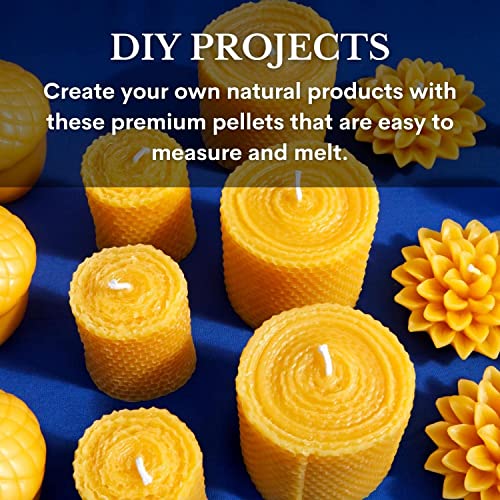 Yellow Beeswax Pellets 2lb (1lb in Each Bag), Pure, Natural, - Product Imagery