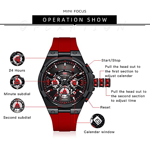 MF MINI FOCUS Mens Watches Unique Hollow Casual Wrist Watch - Product Imagery