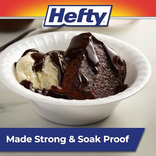 Hefty Everyday Soak Proof Foam Bowls, White, 12oz, 50ct - Product Imagery