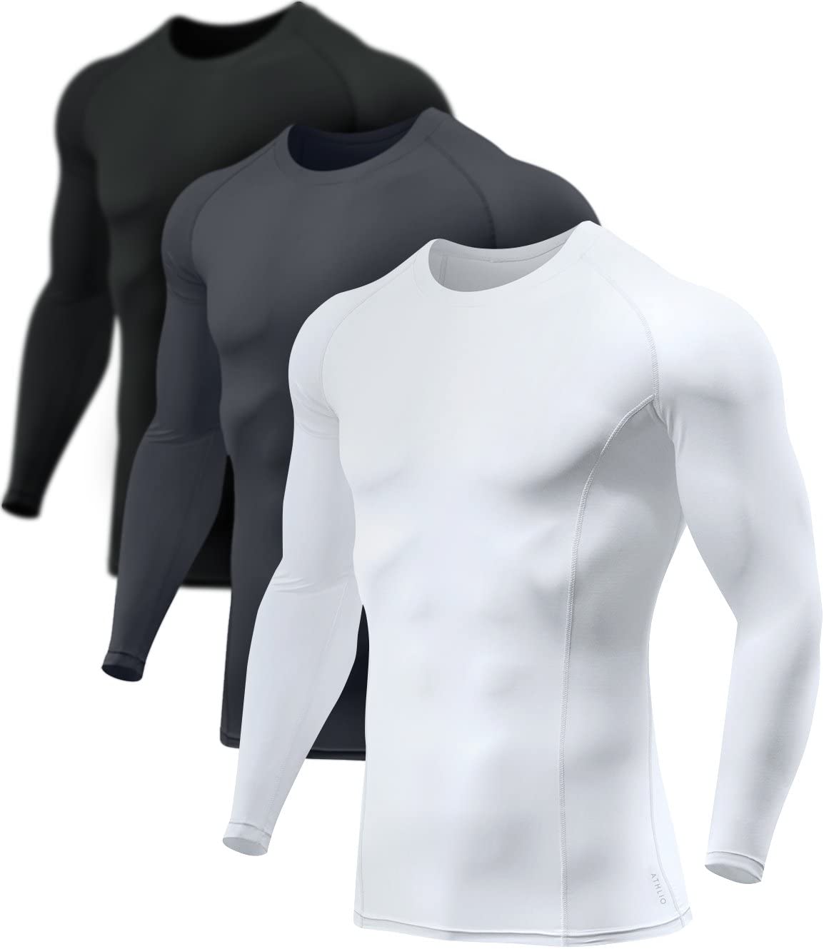 ATHLIO Men s UPF 50 Long Sleeve Compression Shirts Water - ATHLIO Official Imagery - 1