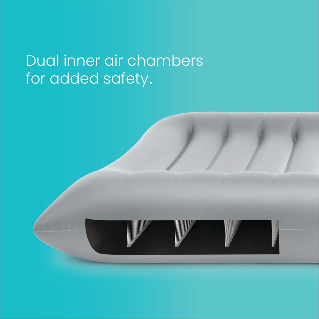 Elefair INTEX Luxe Lounge inflatable pool mat with removable fabric cover, soft handles, and comfortable lounging surface.