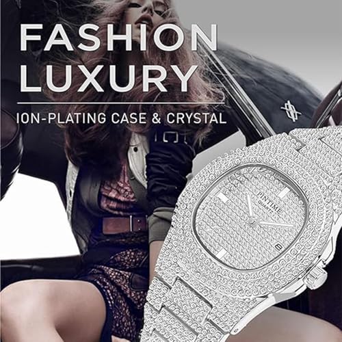 Gosasa Luxury Unisex Crystal Diamond Watches Big Face Women's - Product Imagery