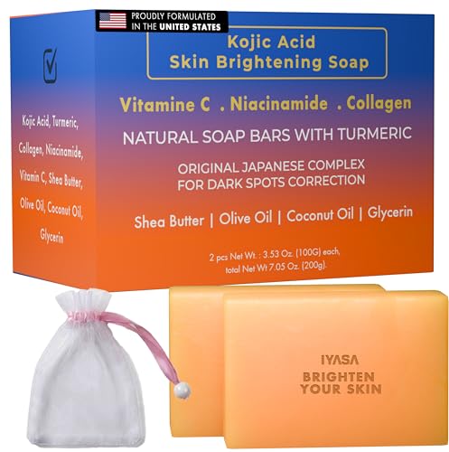 IYASA Kojic Acid Soap for Dark Spots – Turmeric Brightening Bar - Product Imagery