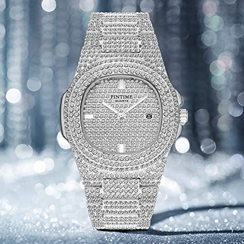 Gosasa Men's/Womens Unisex Crystal Watch Full Bling Iced-Out - Product Imagery