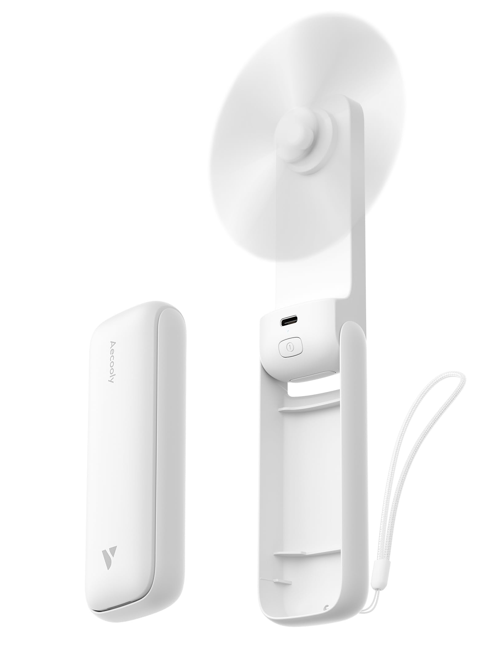 Aecooly Slim Portable Fan, Thin Handheld Fan, USB Rechargeable by Aecooly - Angle View 1
