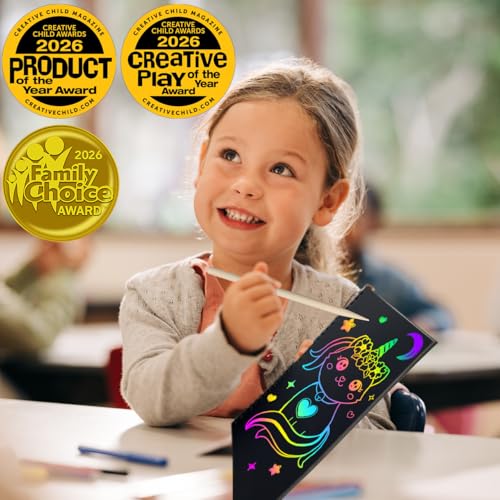 ZMLM Scratch Paper Art-Crafts Gift: 2 Pack Rainbow Notebooks - Product Imagery