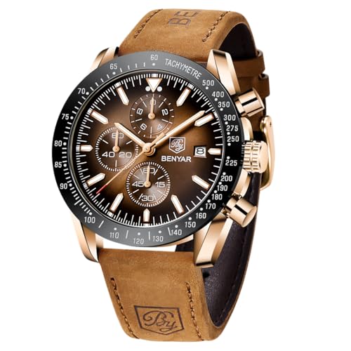 BENYAR Watch for Men Analog Quartz Chronograph Waterproof - Product Imagery