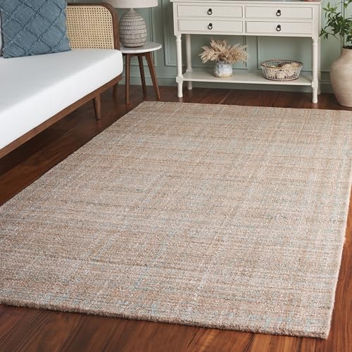 SAFAVIEH Abstract Collection Area Rug - 4' x 6', Aqua & Brown, - Product Imagery