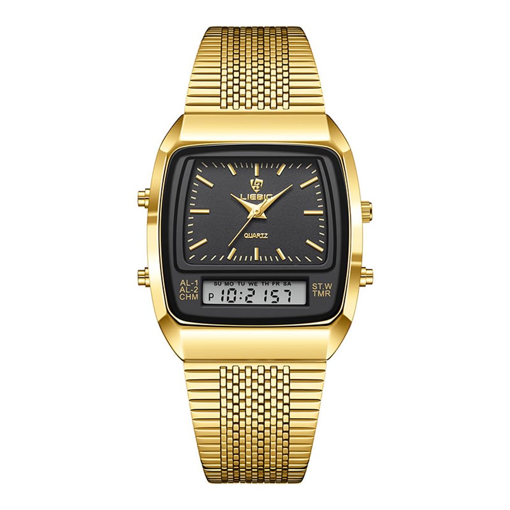 Unisex Men Women Simple Dual Display Dual Movement Analog Quartz - Product Imagery
