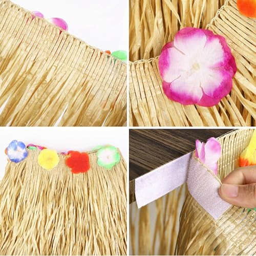 Luau Grass Table Skirt, Straw Yellow, 9 Feet x 29.5 Inch - Product Imagery